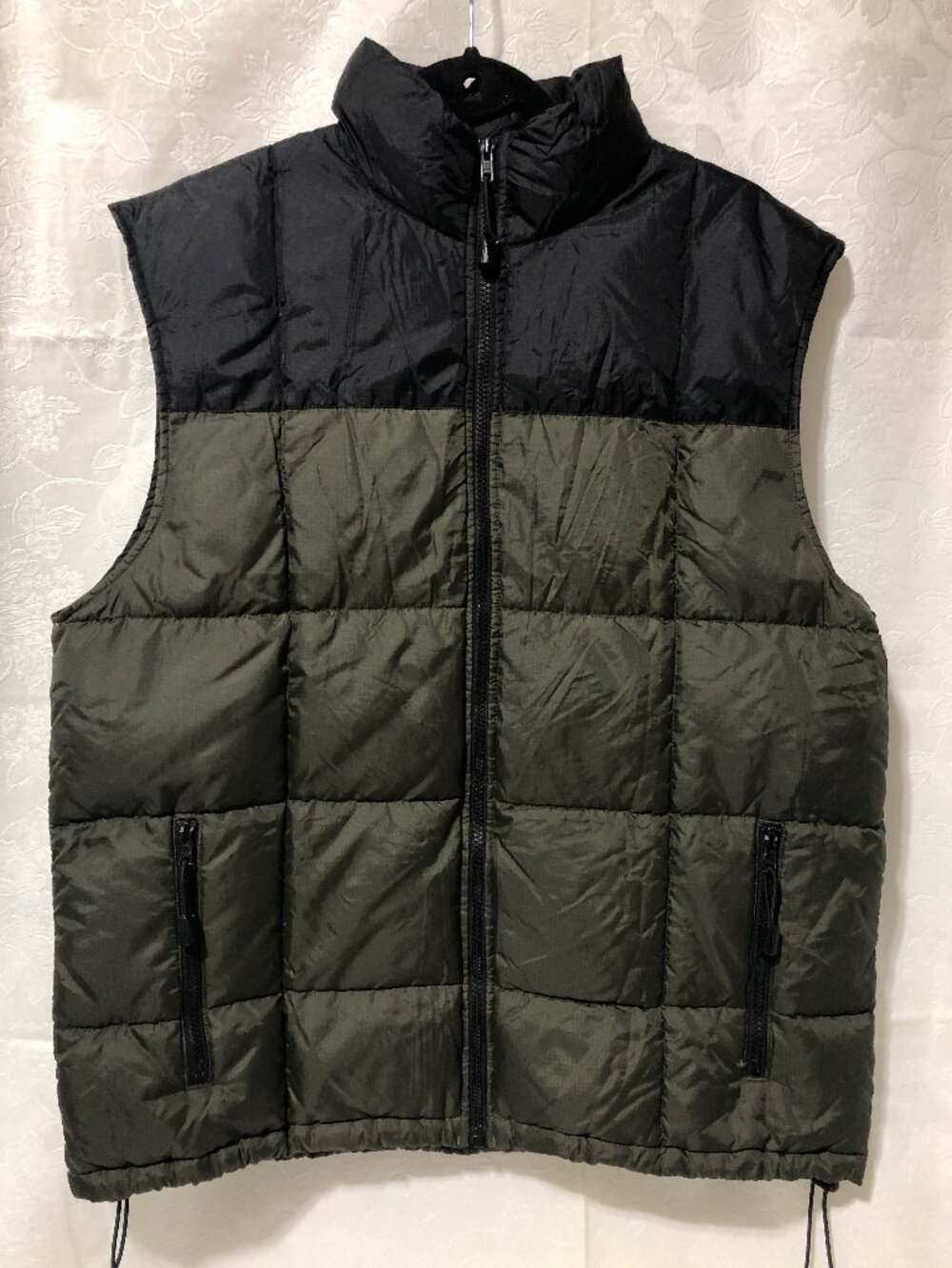 Vintage Puffer Green Black Vest size M